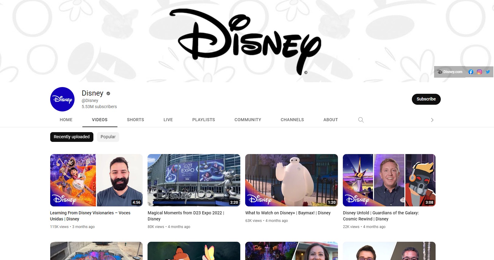 Disney Social Media - The YouTube Channel