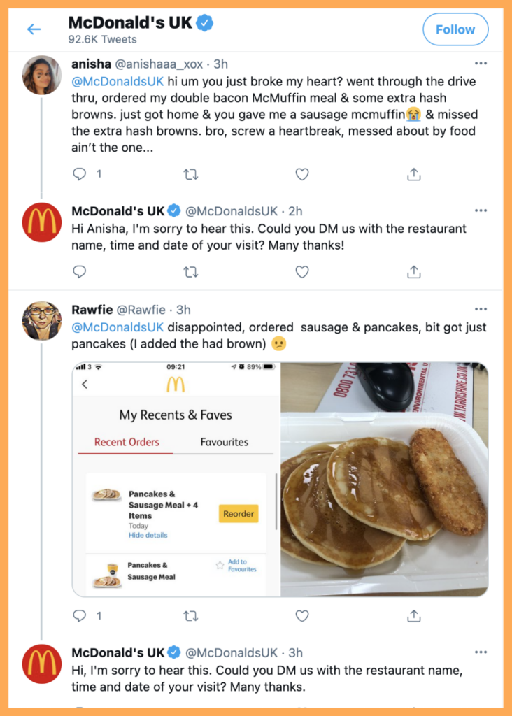 McDonald's Social Media - A Twitter interaction