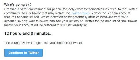 Twitter restricted tweet reach message