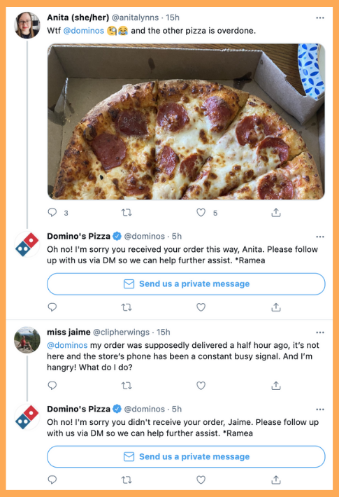 Domino's Twitter customer service