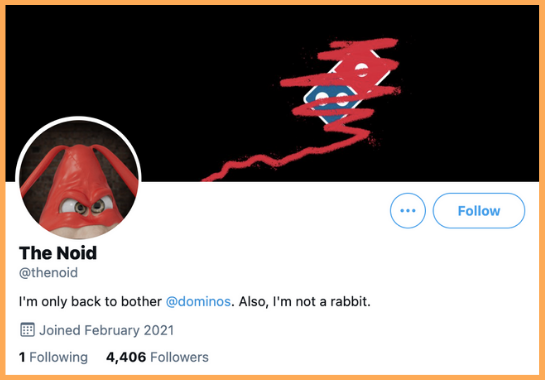 Domino's Social Media The Noid Twitter Bio