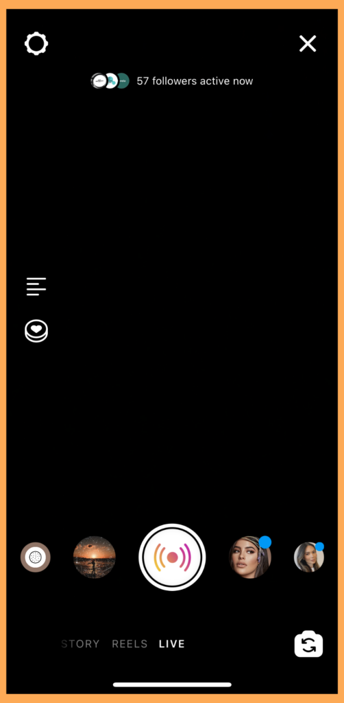 Screenshot of Instagram Live