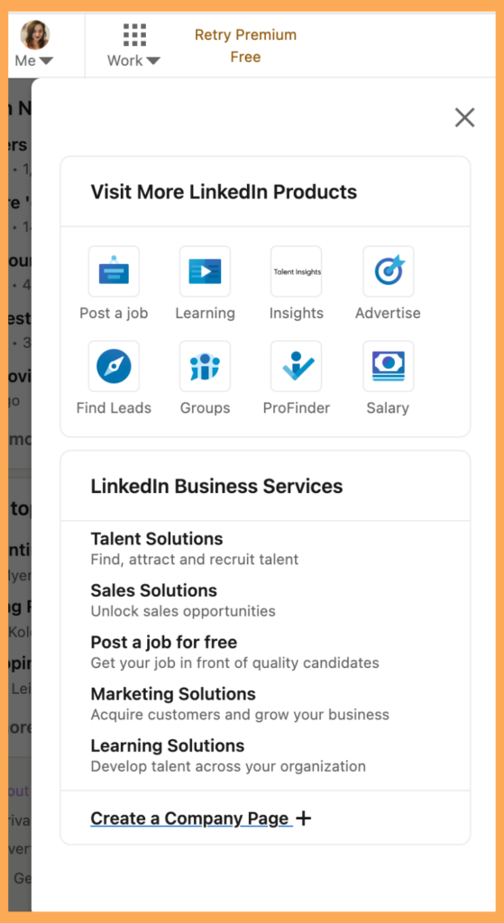 Create a LinkedIn Company Page Screenshot