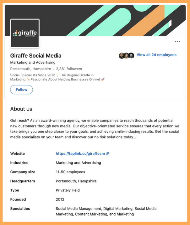 Giraffe Social Media on LinkedIn