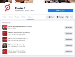 Peloton official Facebook groups