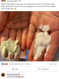 Body shop customer's facebook post example