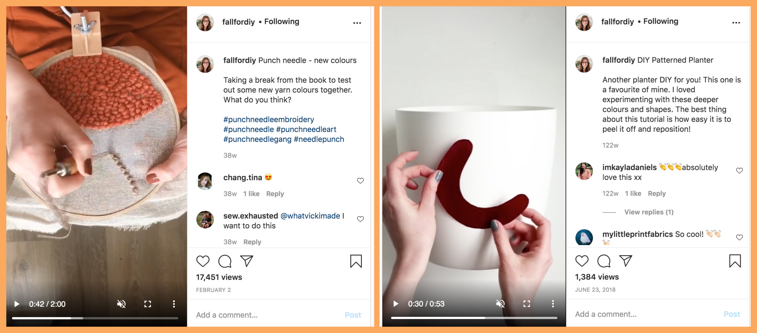 Fall for DIY on Instagram is a great example of social media for crafters