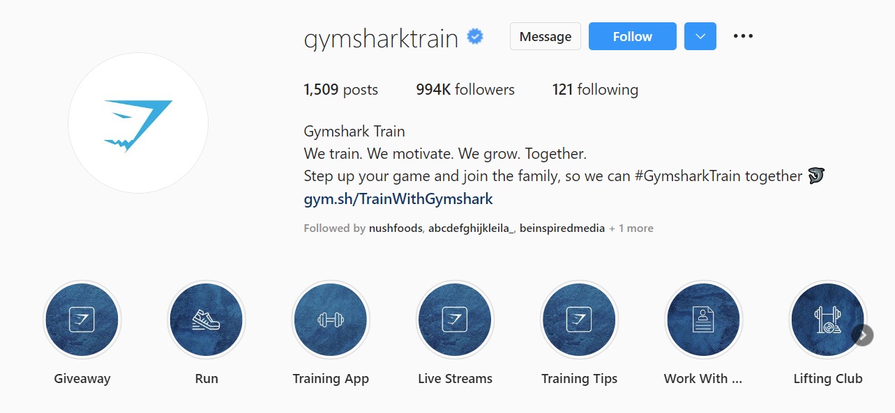 Gymshark Social Media: @gymsharktrain