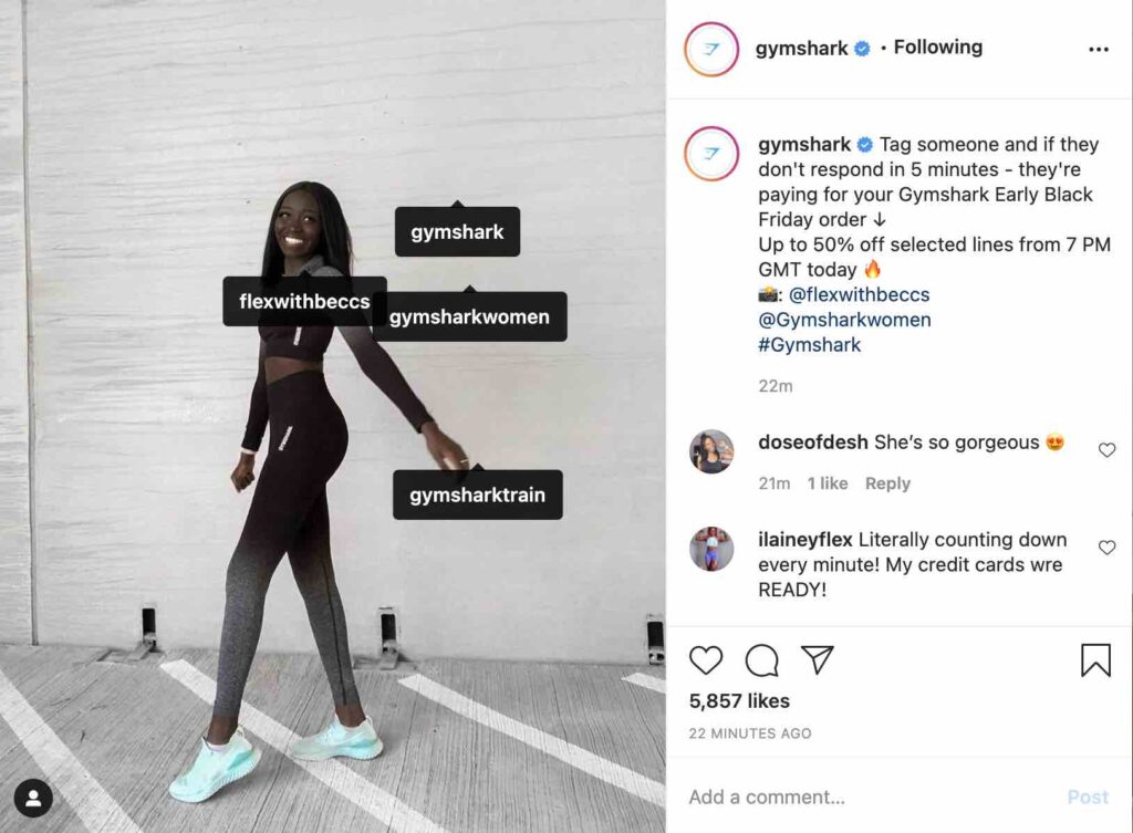 Gymshark model social media