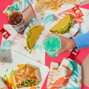 taco bell food flat lay