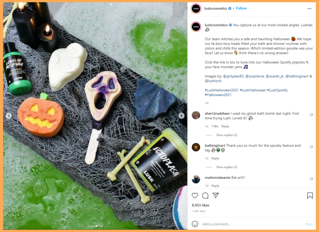 Lush Cosmetics Instagram Halloween Carousel