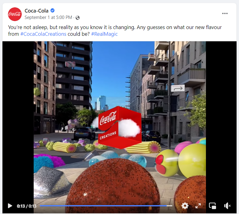 Example of social content from Coca-Cola / Content Creation for Facebook