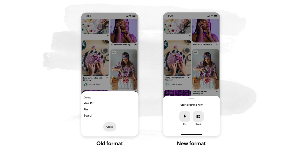Updated Pin format on Pinterest