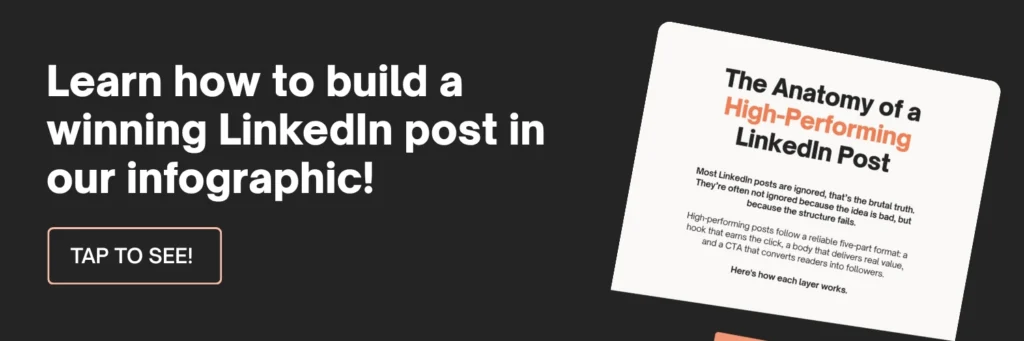 Learn how to build a winning LinkedIn post in our infographic! Tap to see.